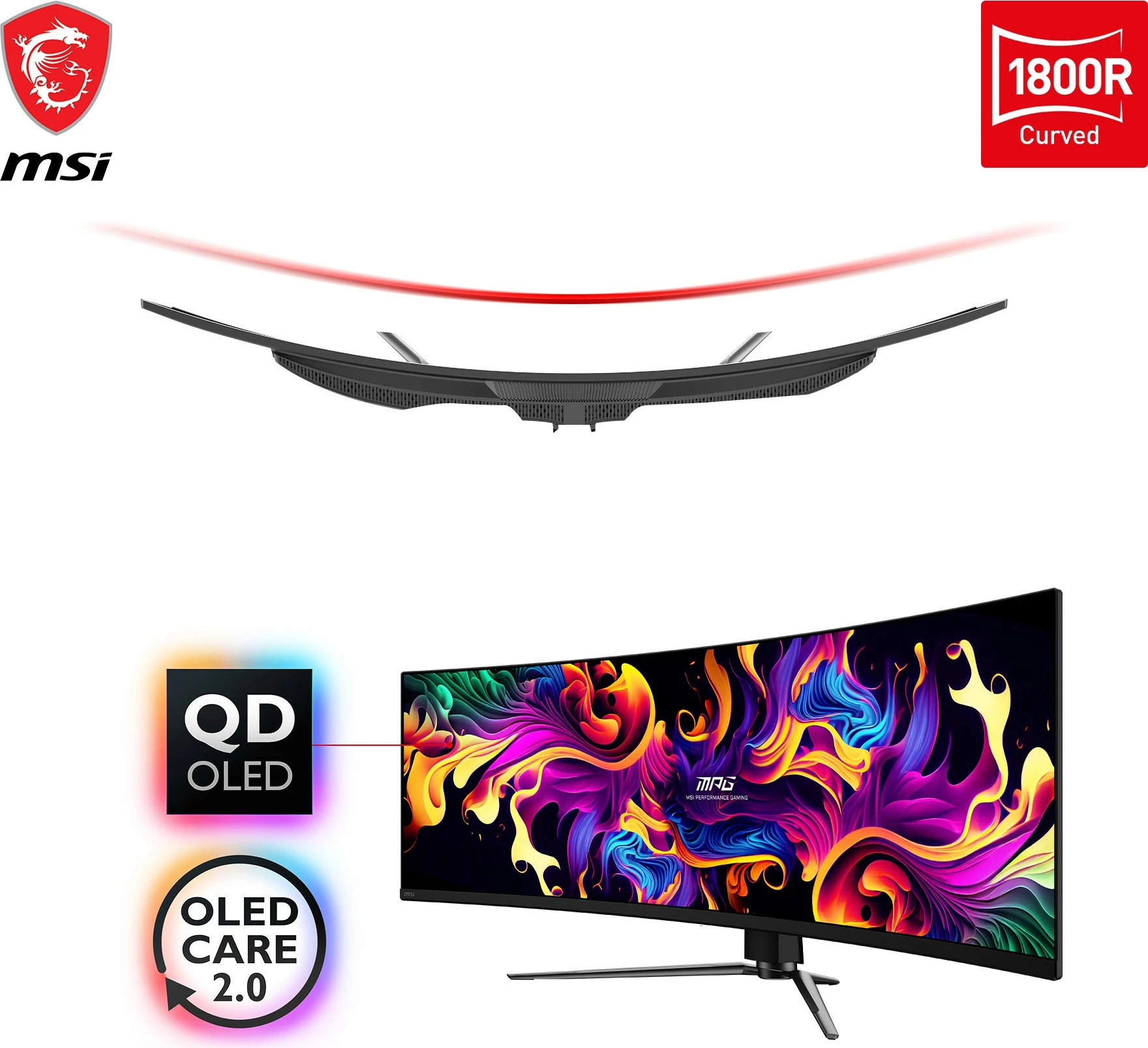 Monitor gaming MSI MPG 491CQPDE, 49 inç, QD-OLED, 144Hz, DQHD