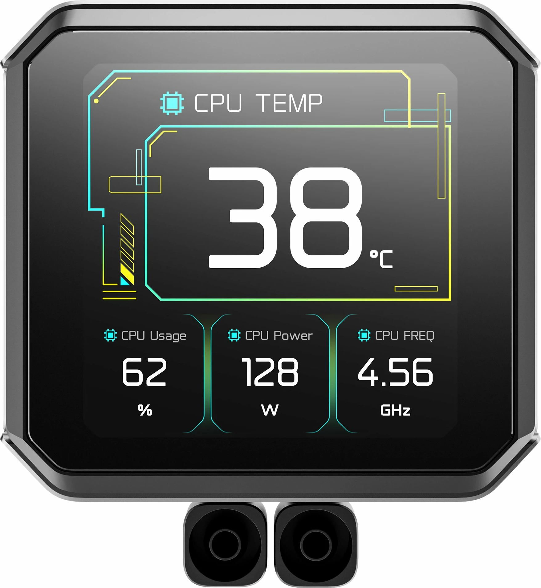Ftohës uji AIO Deepcool Spartacus 360 LCD (R-SPT360-BKDSMP-G-1), radiator 360mm, 3x120mm PWM, AM4/AM5, LGA1700/1851, e zezë, set