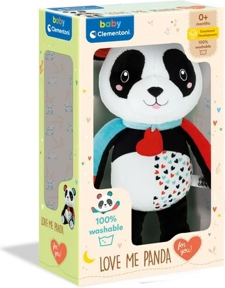 Lodër pelushi Clementoni Love me Panda, për foshnje dhe fëmijë, e larshme, e zezë