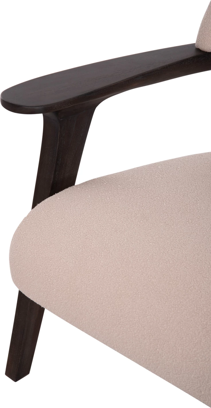 Karrige lounge TRIAD, dru tik i zi, material krem, 80.5x74x66.5cm