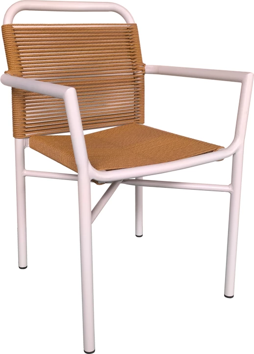 Tavolinë me karrige Nares-Clutch B set prej 7 FOLEJA ngjyrë bardhë alumini dhe kompensatë në hije natyrale 180x90x72.5cm