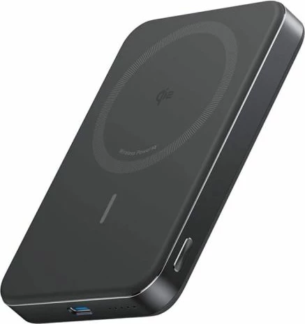Powerbank magnetik wireless ANKER MagGo 10K Slim A1664, 10000mAh, Qi2 15W, USB-C 30W, e zezë, me kabllo USB-C në USB-C 60 cm