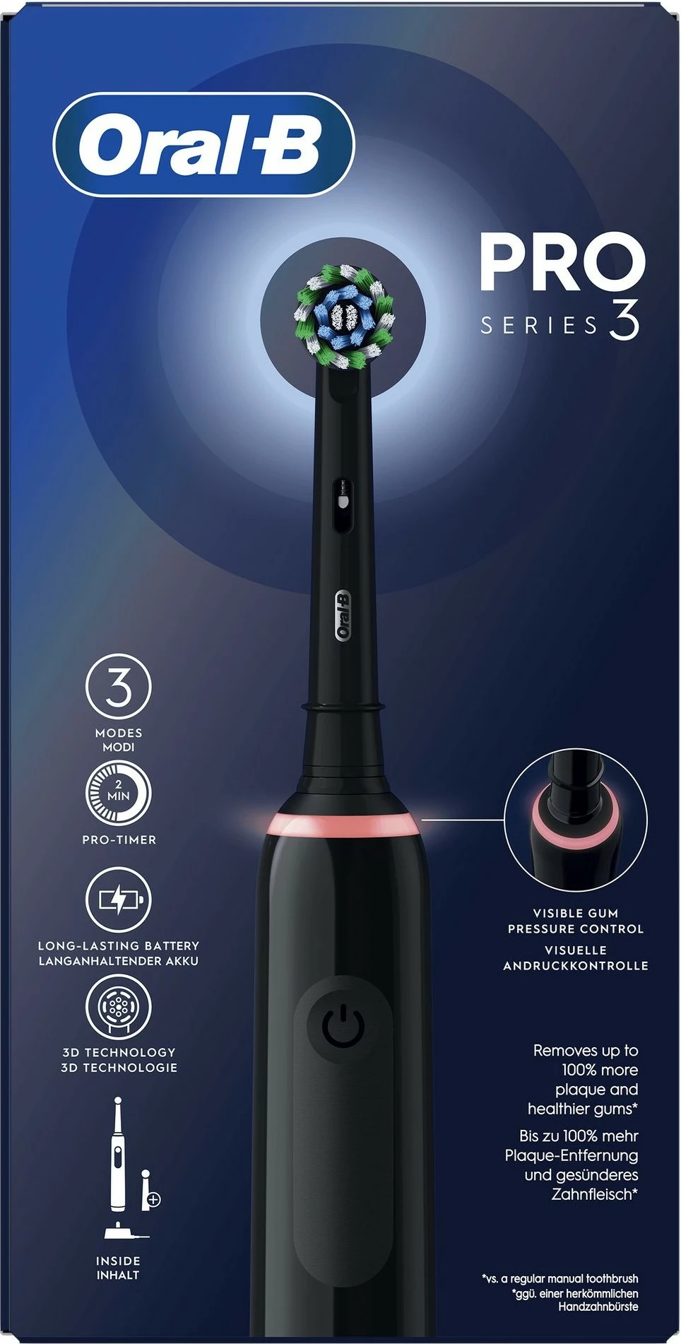 Furçë elektrike për dhëmbë Oral-B Pro 3 3000, e zezë