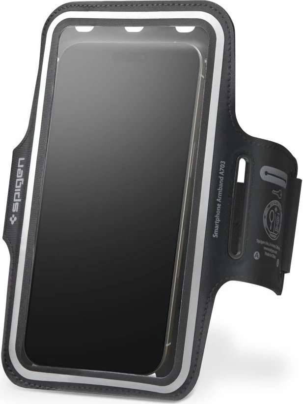 Mbështjellës sportiv për celular Spigen A703, deri 6.9 inç, i zi