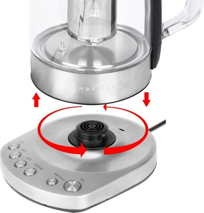 Çajnik elektrik pa tela Proficook PC-WKS 1167, prej qelqi