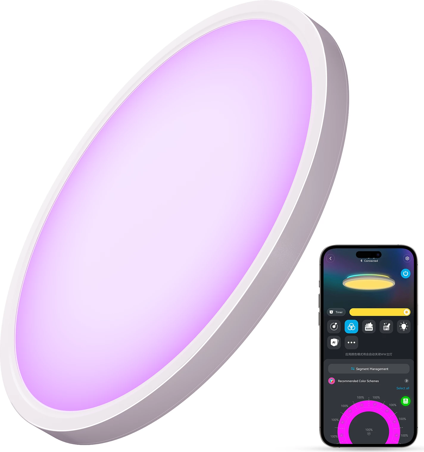 Dritë tavanore smart Govee RGBWW + RGBIC 30cm