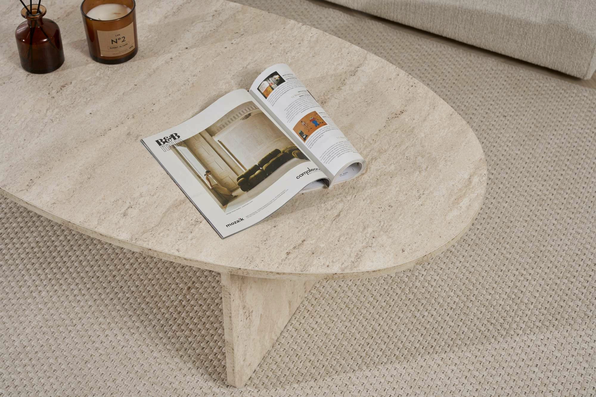 Tavolinë kafeje Nordure, ngjyrë travertin, Orba