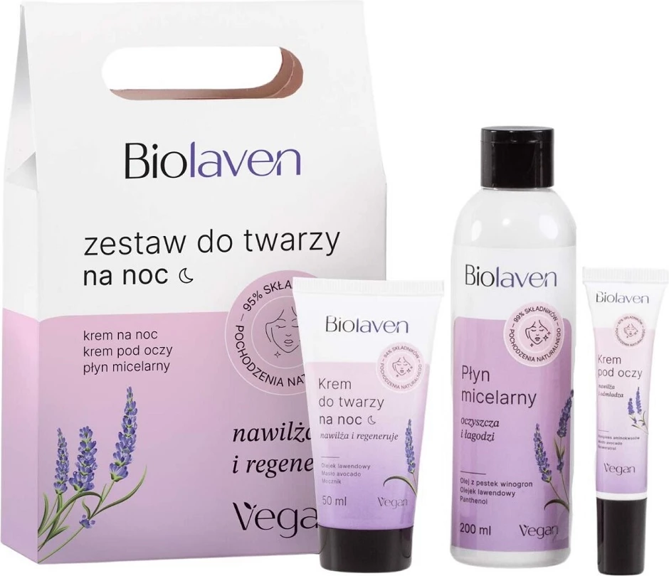 Set për fytyrë natën Biolaven për femra, 3 copë