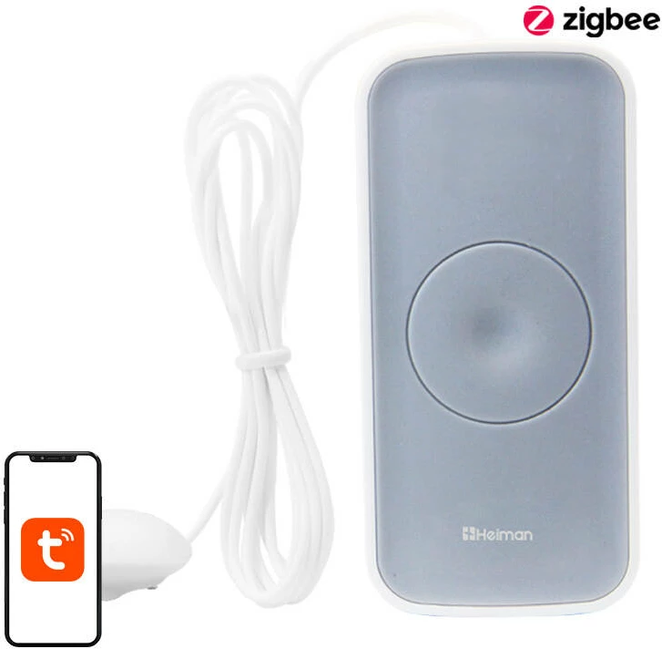 Sensor uji i mençur Heiman HS1WL-E, Zigbee, Tuya, gri