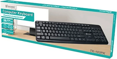 Tastierë VAKOSS TK-103PK, USB, E zezë