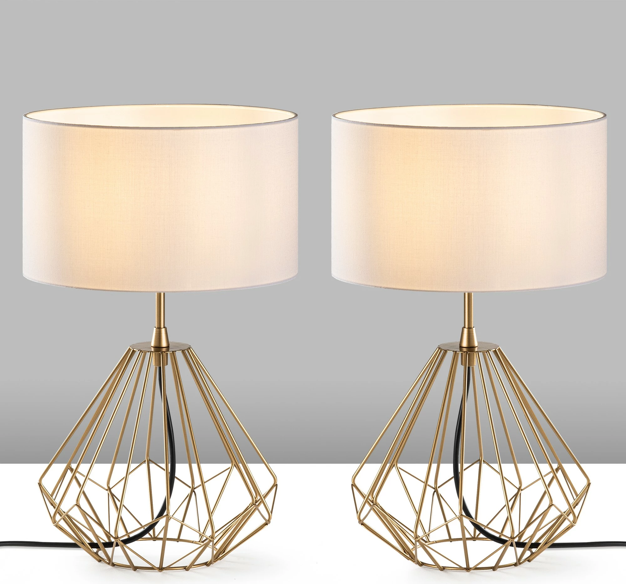 Set llamba tavoline Opviq, Diamond, ngjyrë ari, S-711, 2 copë