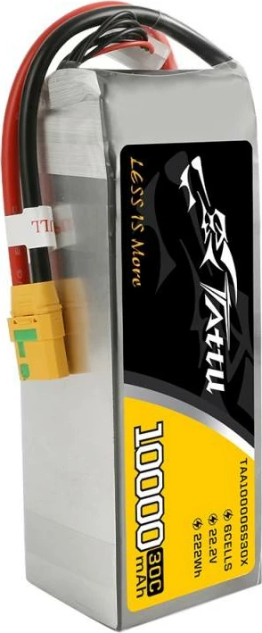 Bateri LiPo, Tattu TAA100006S30X 10000mAh 22.2V 30C 6S1P, prizë XT90 anti-spark