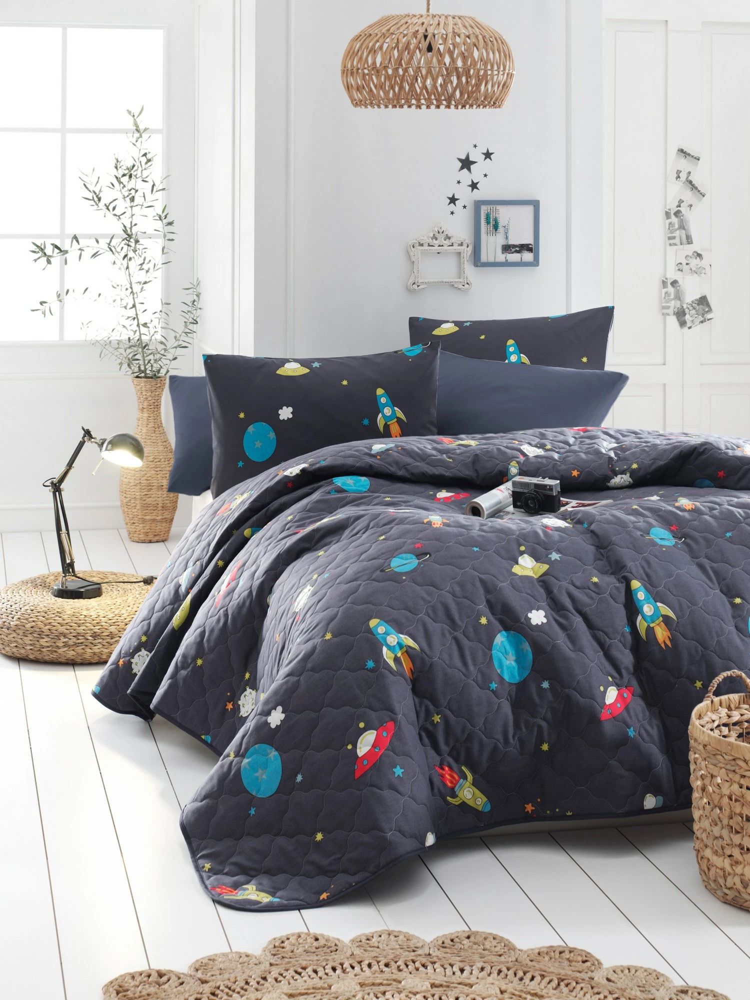 Jorgan i madh i qepur, ngjyrë kaltër e errët, L'Essentiel Linge de Maison, Uzay