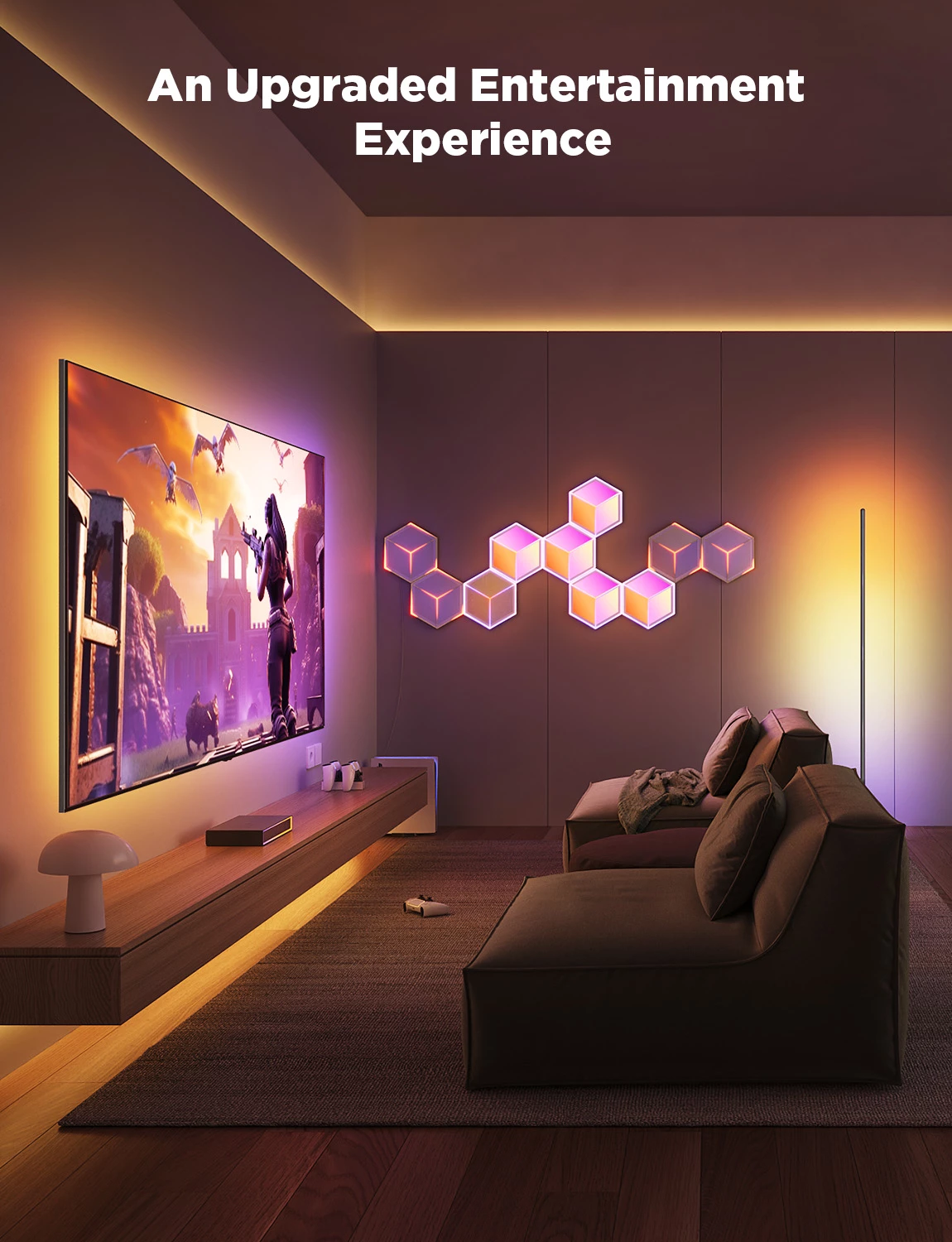 Panel ndriçimi smart Govee Glide Hexagon Ultra, Wi‑Fi, Meteor Gray, 1 copë (Expansion Pack)