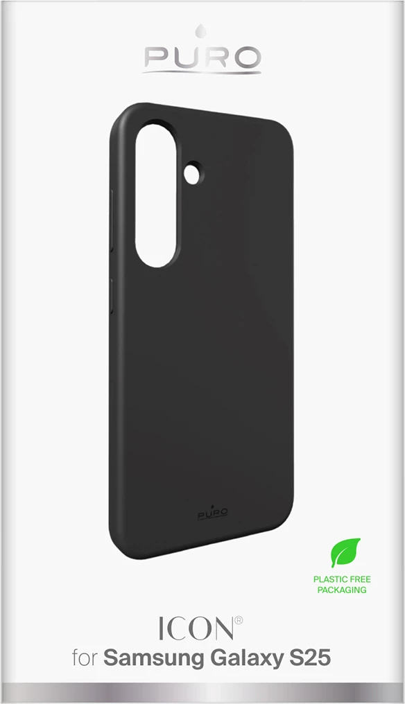 Mbështjellës Puro Icon për Samsung Galaxy S25, silikon, i zi