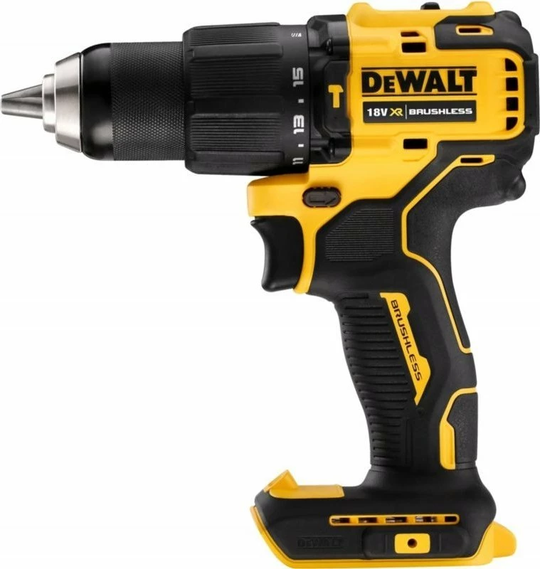 Trapan/vidhosës me bateri (impact) DeWalt DCD709N 18 V, brushless, 65 Nm, 13 mm, pa bateri/pa karikues, verdhë/zezë