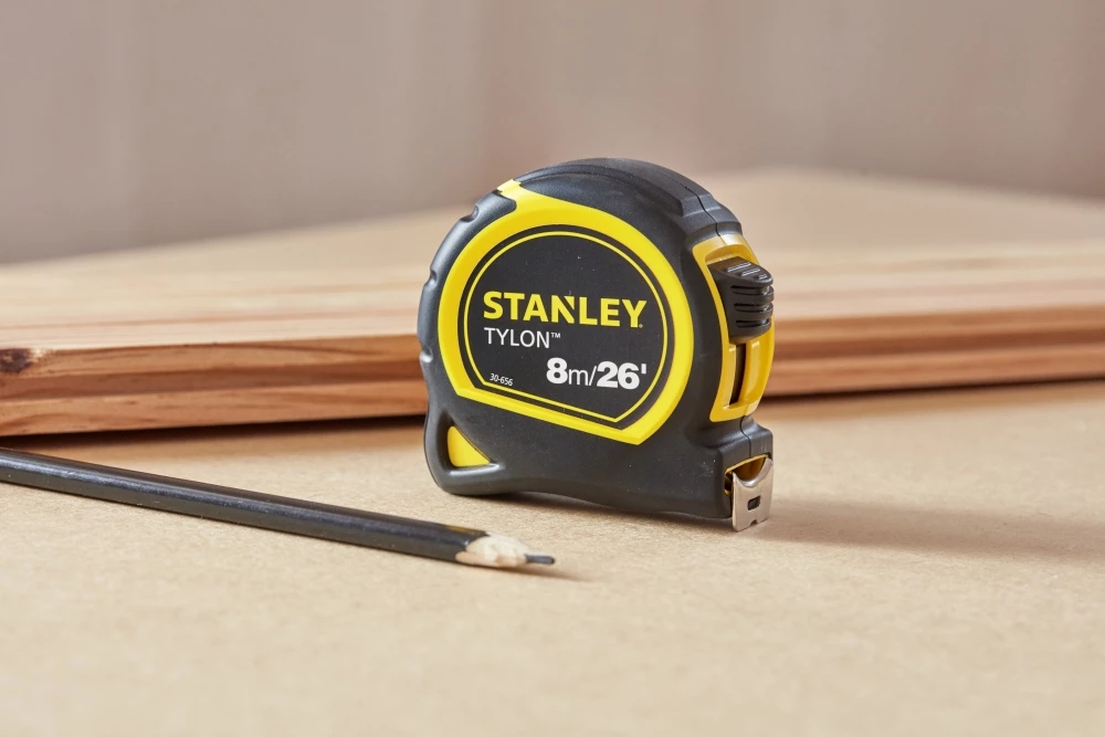 Metër matës Stanley 0-30-656 8 m x 25 mm Tylon, zi/verdhe