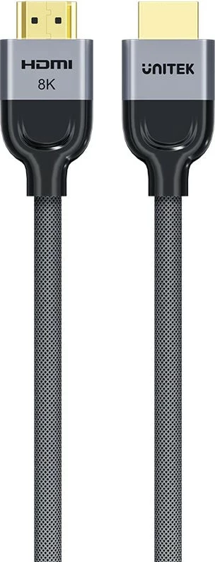 Kabllo HDMI Unitek 8K LUX 2.1, 5 metra, oplot, ngjyrë zi-gri