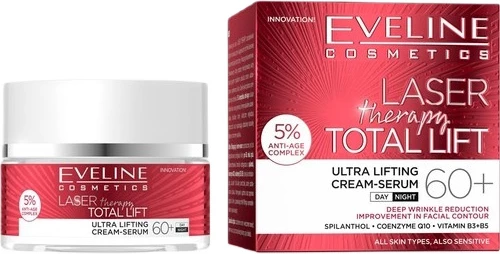 Krem-serum për fytyrë Eveline Cosmetics Laser Therapy Total Lift Ultra Lifting 60+ për femra, 50ml