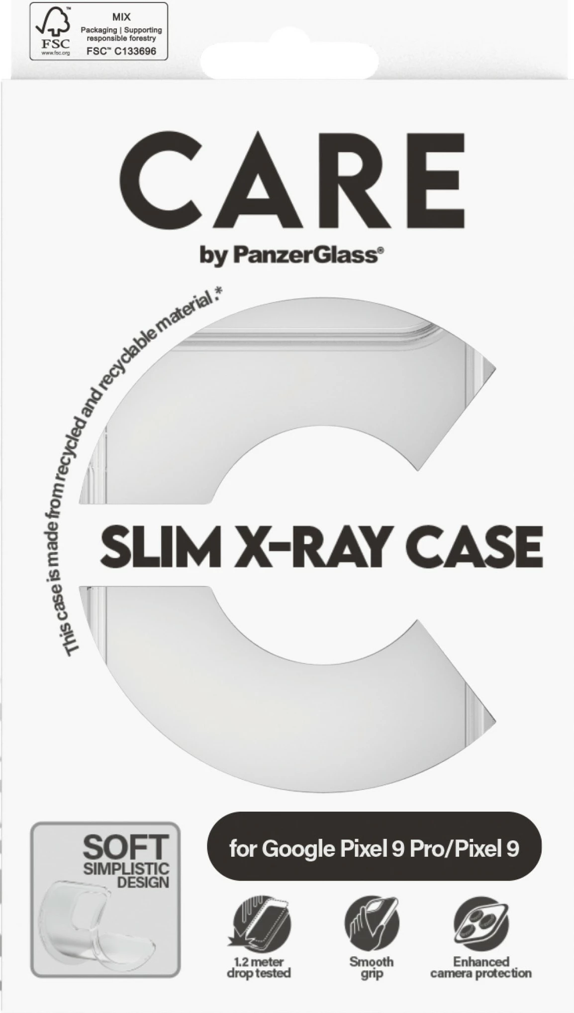 Mbështjellës PanzerGlass CARE X-Ray për Google Pixel 9 Pro/9, transparent