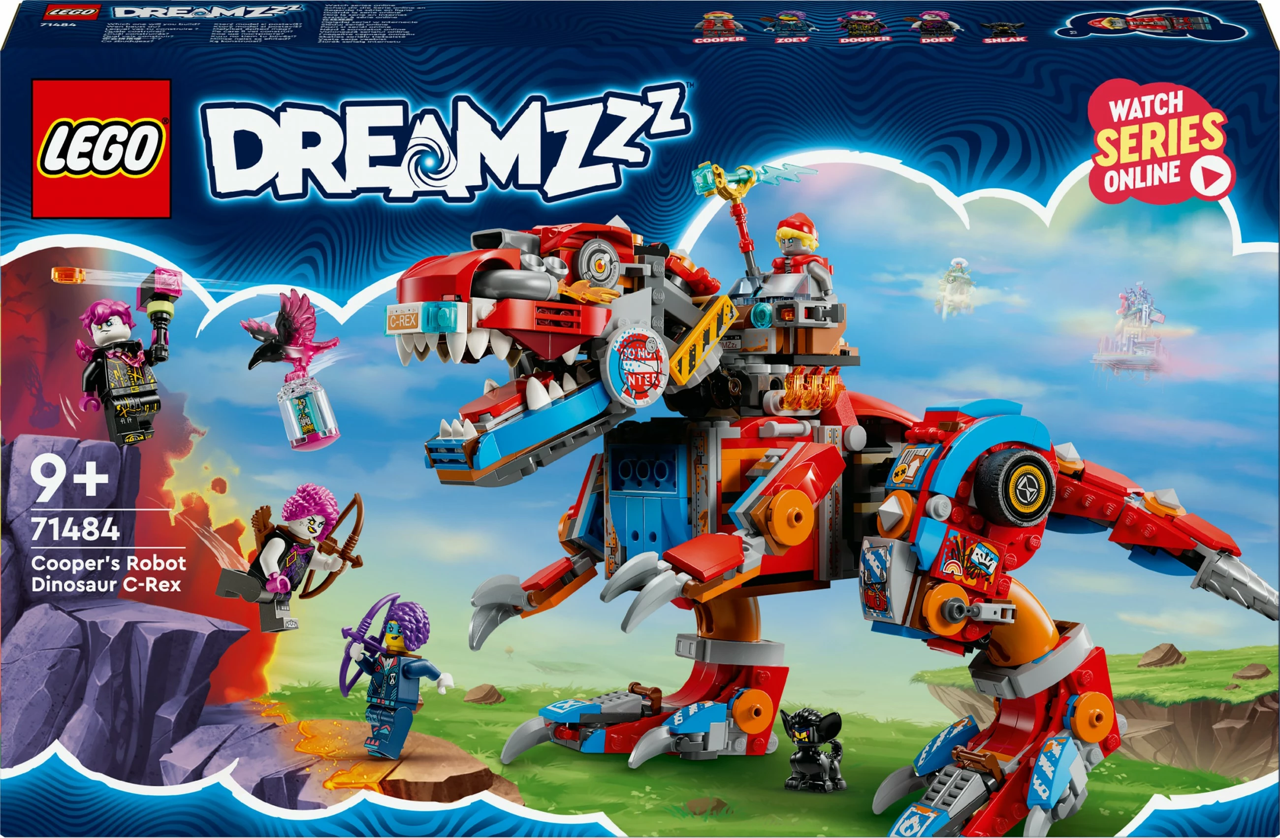Set ndërtimi LEGO DREAMZzz 71484 Cooper's Dino-Mech C-Rex, shumëngjyrësh