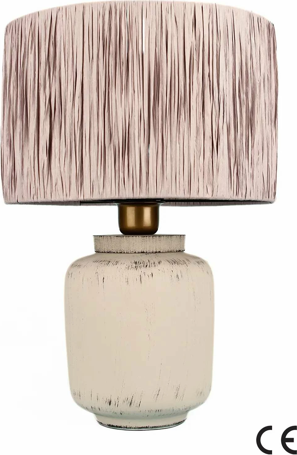 Llambë tavoline Opviq, Astral, trup qeramike, kapak rafie, ecru/krem