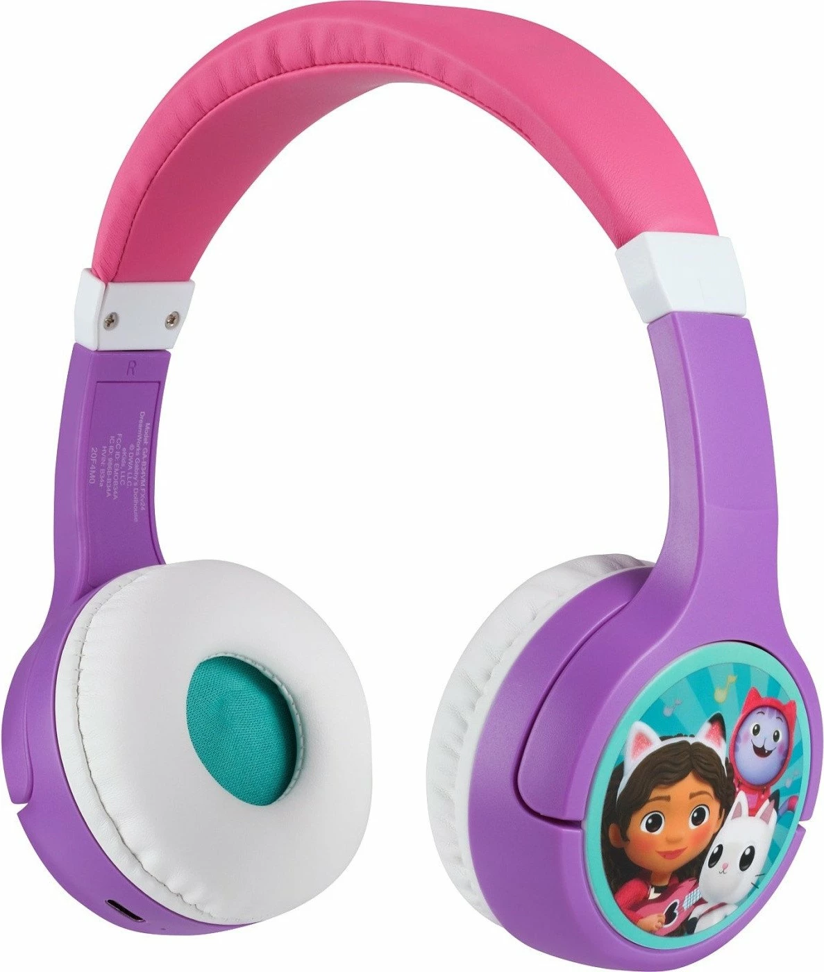 Kufje Bluetooth Ekids Gabby's Dollhouse on-ear me mikrofon për fëmijë, vjollcë