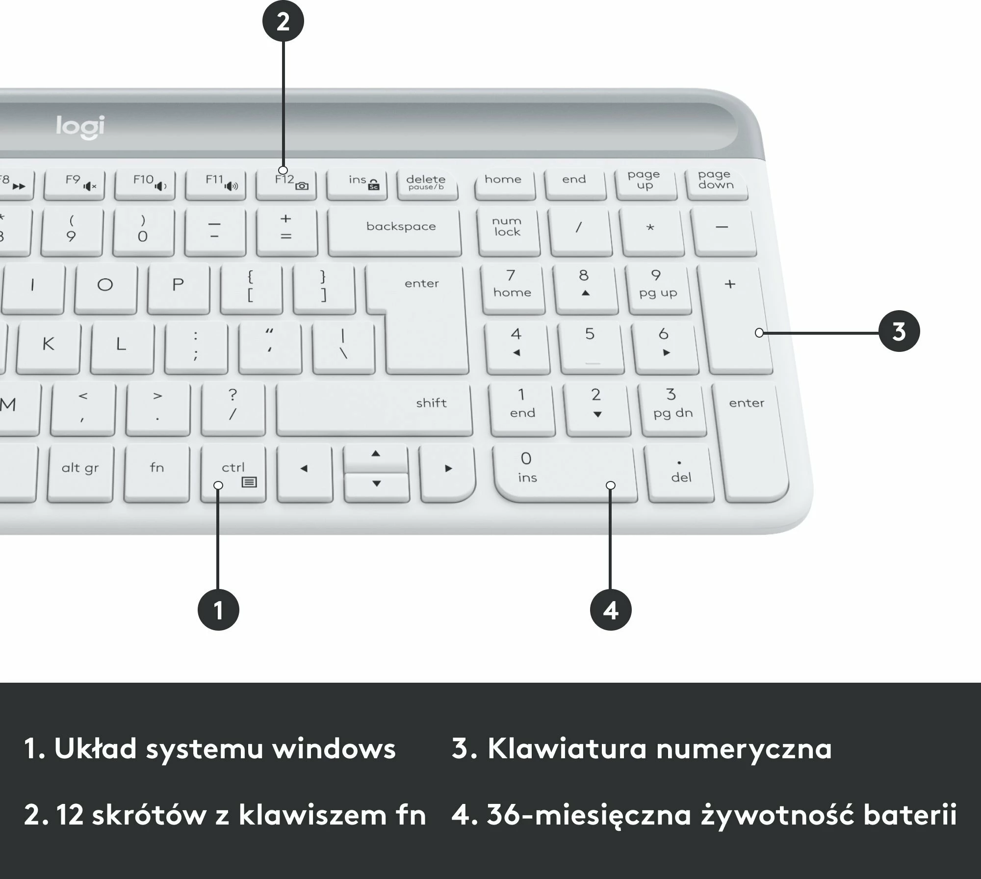 Set tastierë + maus Logitech MK470 (920-009205), pa kabllo 2.4GHz, US INTL, e bardhë