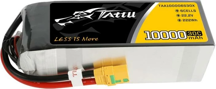 Bateri LiPo, Tattu TAA100006S30X 10000mAh 22.2V 30C 6S1P, prizë XT90 anti-spark