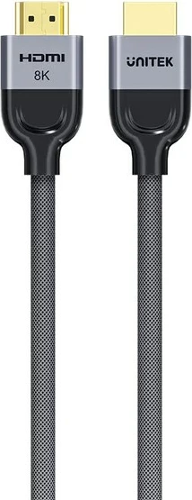 Kabllo HDMI UNITEK LUX OPLOT 2.1, 1.5m, Gri