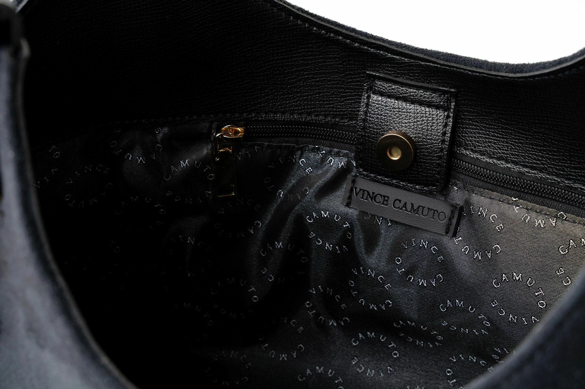 Çantë tote Vince Camuto, Cremona, lëkurë e zezë suede