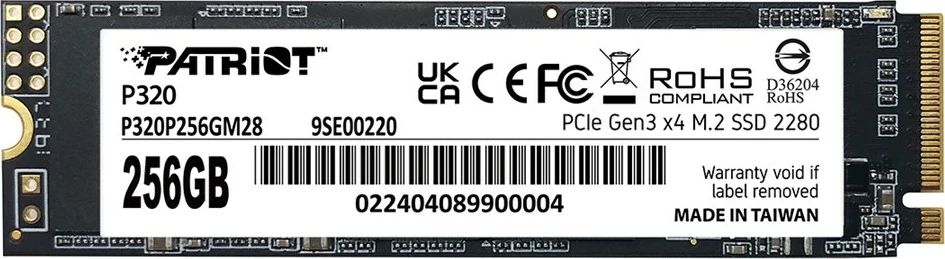 SSD Patriot Viper P320 M.2 PCI-Ex4 NVMe 256GB