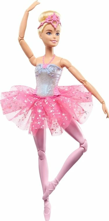 Kukull Barbie Mattel Dreamtopia Magic Lights Ballet Dancer HLC25, me drita, rozë