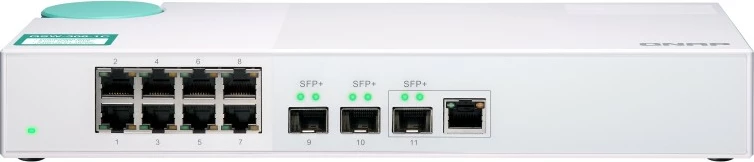 Switch QNAP QSW-308-1C, 8 porte Gigabit, 3 porte SFP+, i bardhë