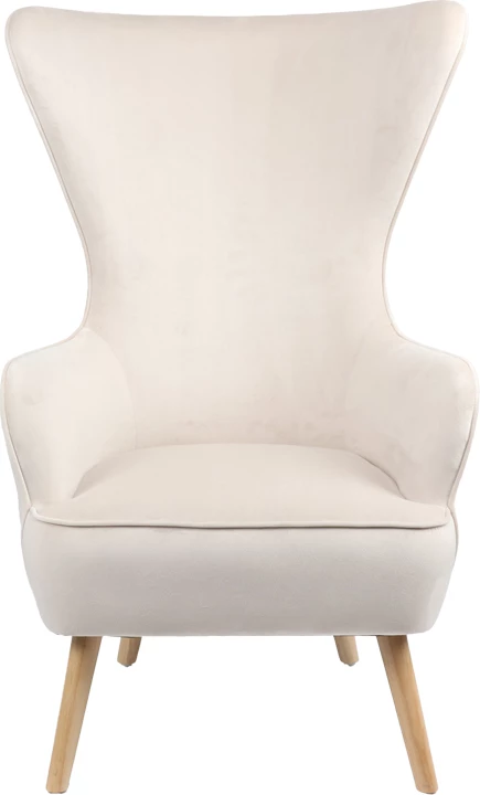 Karrige Byfon kadife krem-dru gome këmbë ngjyrë natyrale 76x83x117cm