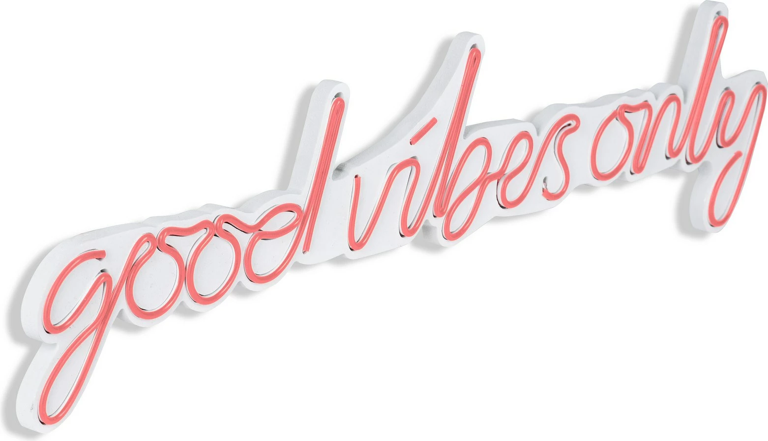 Dekor dritash LED plastike, 'Good Vibes Only', rozë