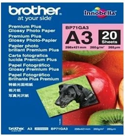 Letër fotografike Brother BP71GA3, A3, 20 fletë, glossy