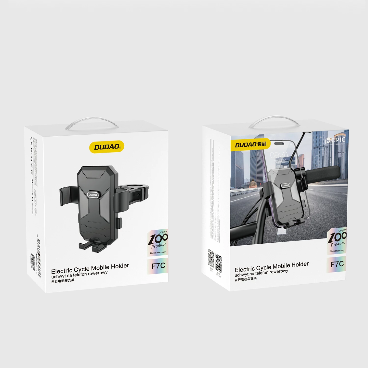 Mbështjellës telefoni për biçikletë/motoçikletë Dudao F7C, i zi