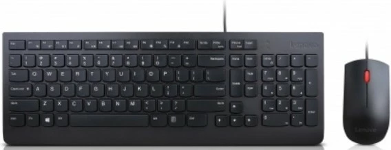 Set tastierë dhe maus Lenovo Essential Wired Combo, me kabllo, e zezë