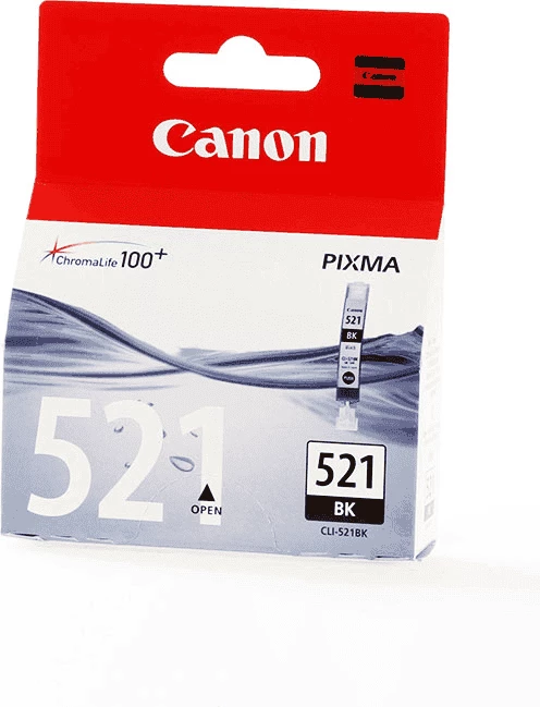 Kasetë boje, Canon, CLI-521BK / 2933B001, 9 ml, rendiment 1250 faqe, Photo Black