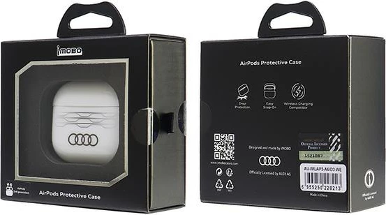 Mbështjellës Audi IML Geometric Pattern për AirPods 3, i bardhë