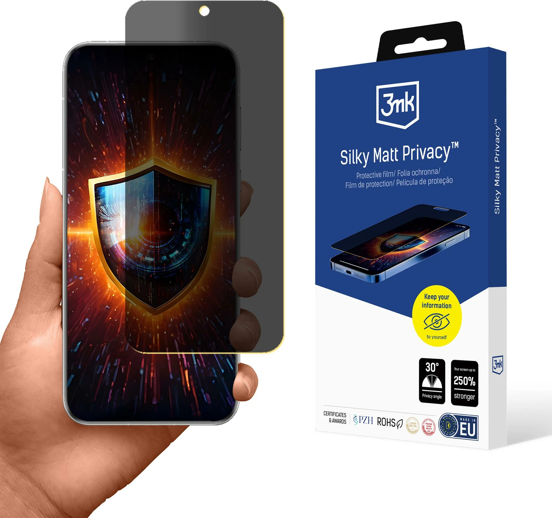 Mbrojtës ekrani privatësie 3mk Silky Matt Privacy për Huawei Pura 70 Pro, Mat