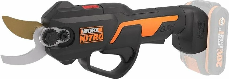 Gërshërë krasitëse me bateri Worx WG330E.9 20V, prerje 25 mm, brushless, zi/portokalli, pa bateri