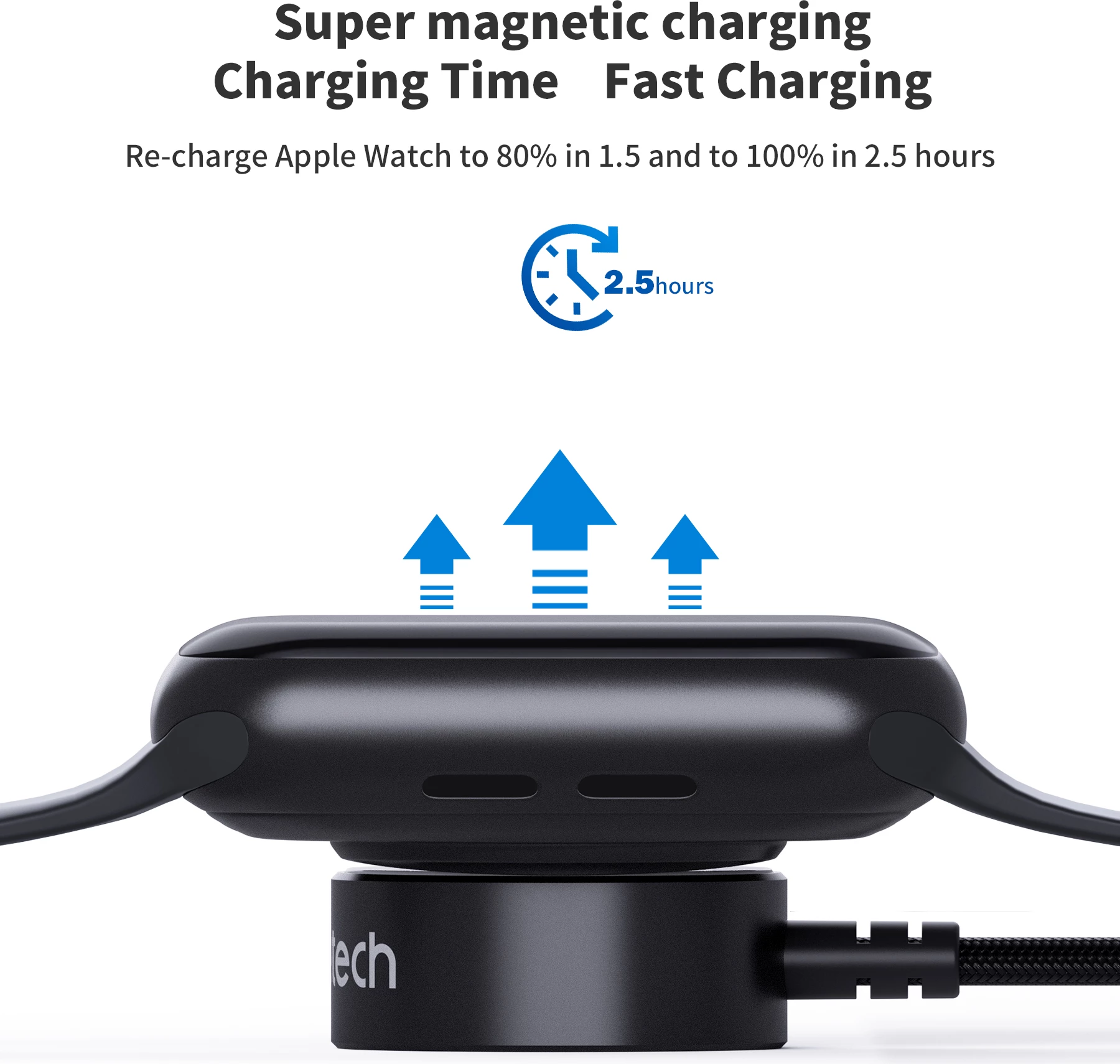 Karikues wireless Choetech T319 për Apple Watch, 5W, USB-C, i zi