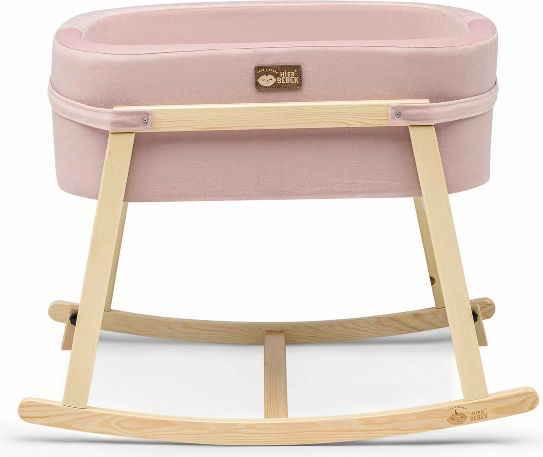 Djep për bebe, ngjyrë rozë dhe natyrale, Skye Decor