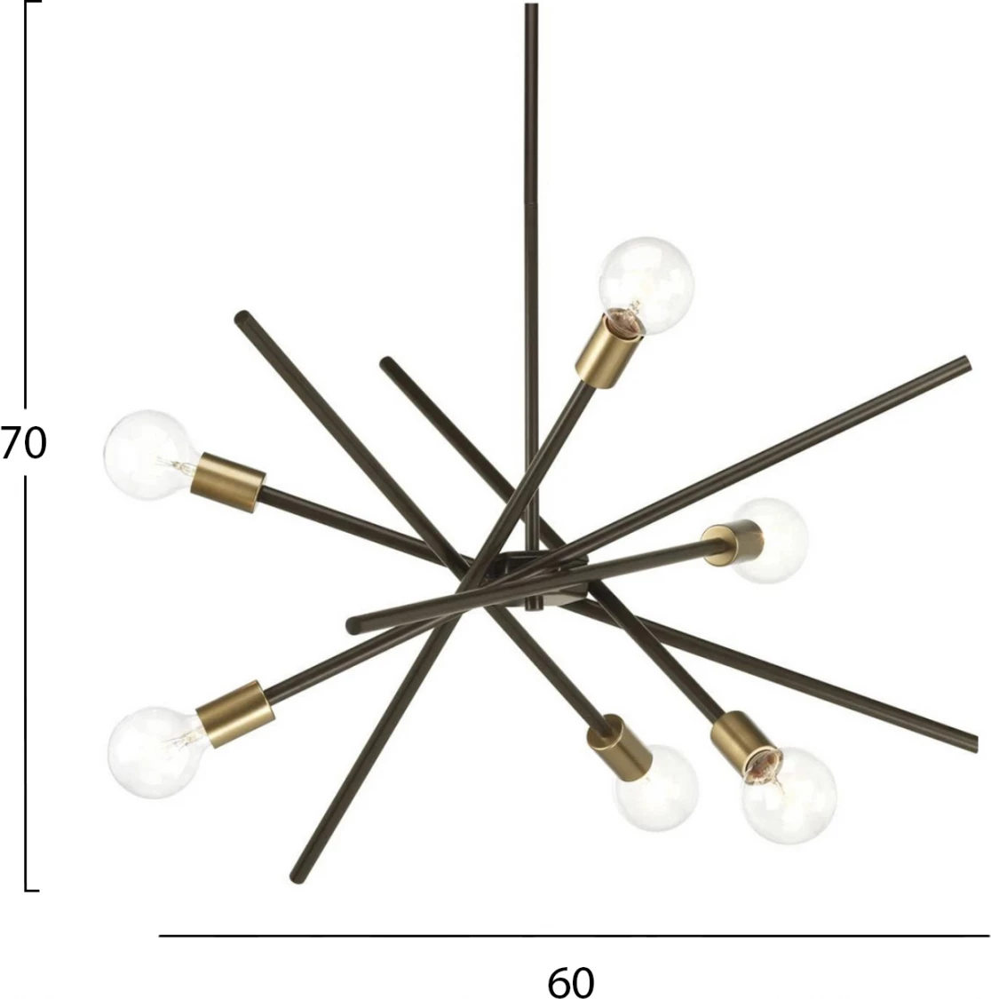 Llambë varëse për tavan, e zezë/artë