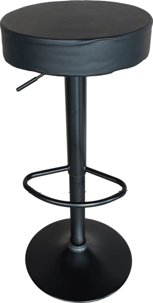 Karrige për bar Dianors, e rregullueshme në lartësi, lëkurë artificiale e zezë, bazë e zezë, 38x38x75cm, set prej 2 copësh