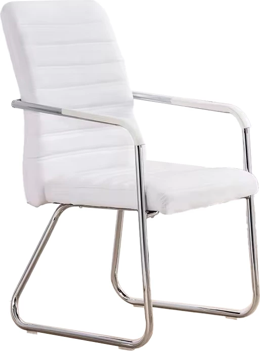 Karrige mysafirësh e grumbullueshme Sefine, ngjyrë bardhë pu-krom, 53x45x97cm