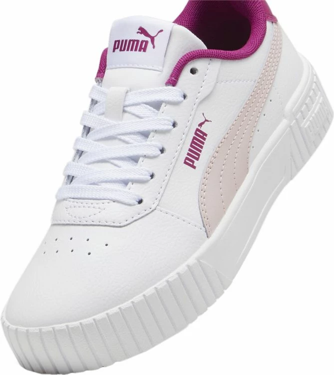Atlete fëmijë Puma, të bardha dhe rozë