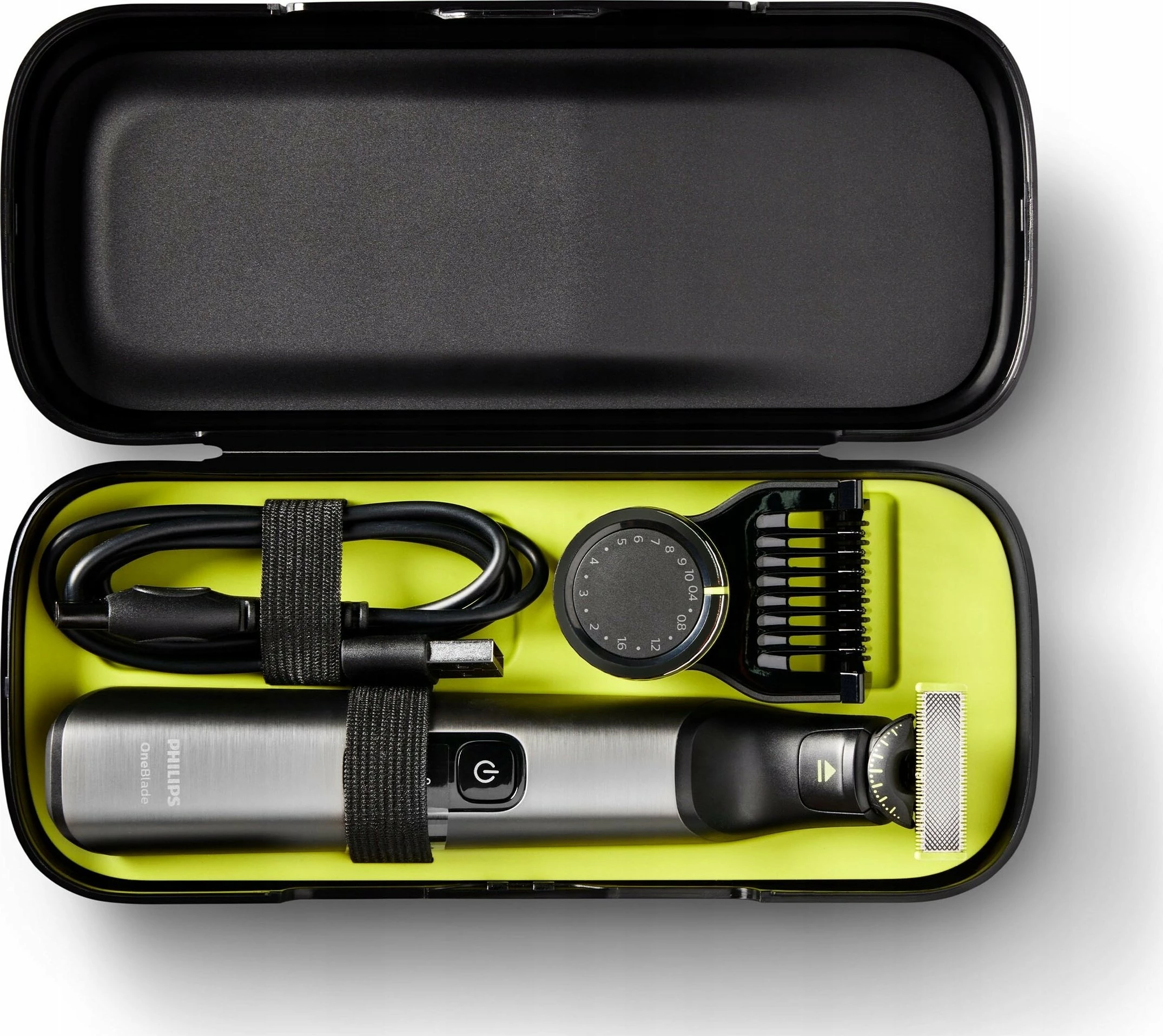 Makinë rroje Philips OneBlade Pro 360 QP6652/61, për fytyrë & trup, 120 min bateri, IPX7, gri, set me krehër preciz 20 gjatësive